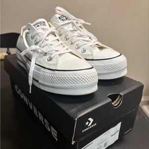 Converse White Low-Top Platform Sneakers